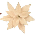 Velvet glitter poinsettia clip