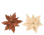 Velvet glitter poinsettia clip