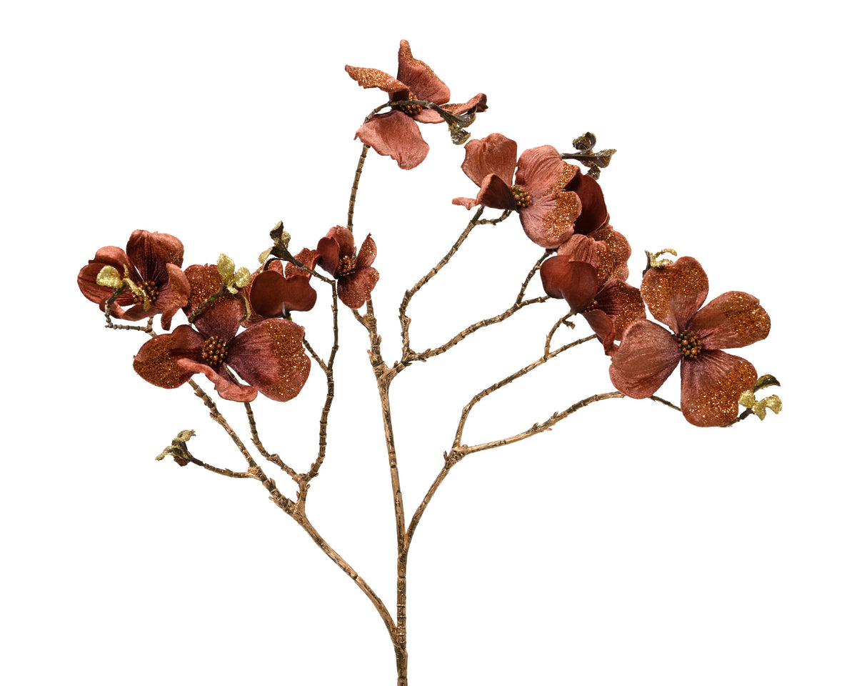 Burgundy flower polyester glitter