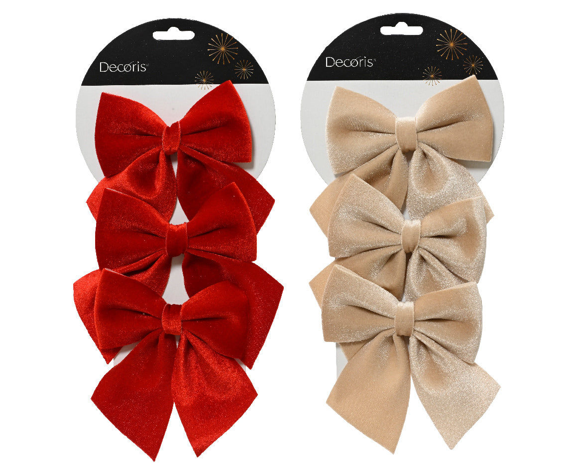 Pack of 3 Christmas tree bows (2 Styles)