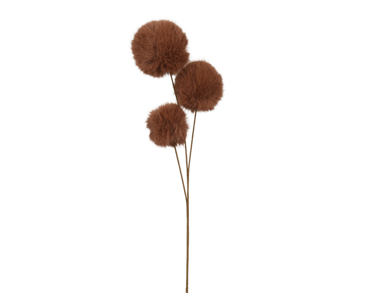 Chocolate brown faux fur pompom spray