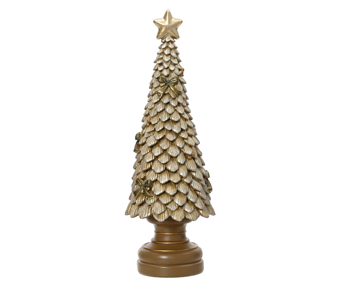 Gold glitter Christmas tree ornament (36cmH)