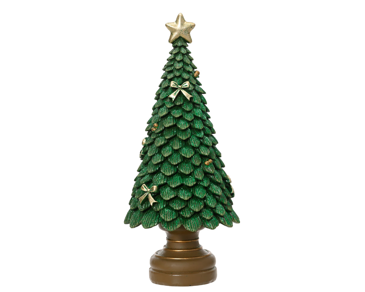 Green & glitter Christmas tree ornament (23cmH)