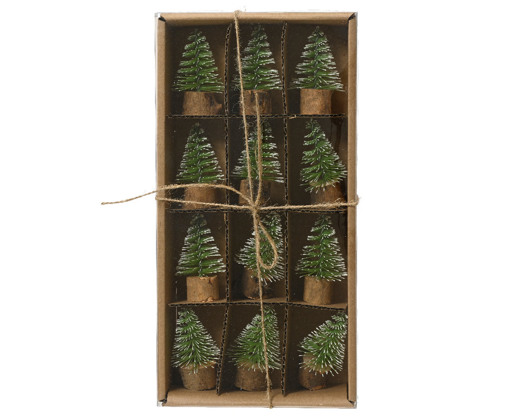 Mini green Christmas tree pack of 12