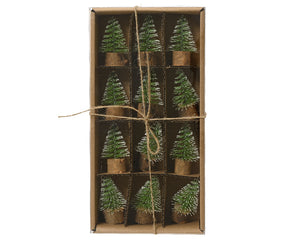 Mini green Christmas tree pack of 12