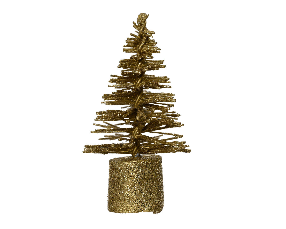 Mini gold Christmas tree pack of 12