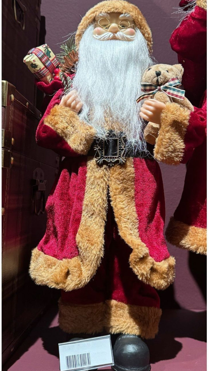 Faux fir trim coated Santa (60cmH)