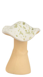 Speckled top stoneware mushroom with reactive glaze