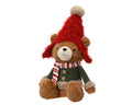 Cute Christmas bear with woolly hat (44cmH)