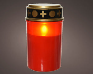 LED grave candle with flame effect