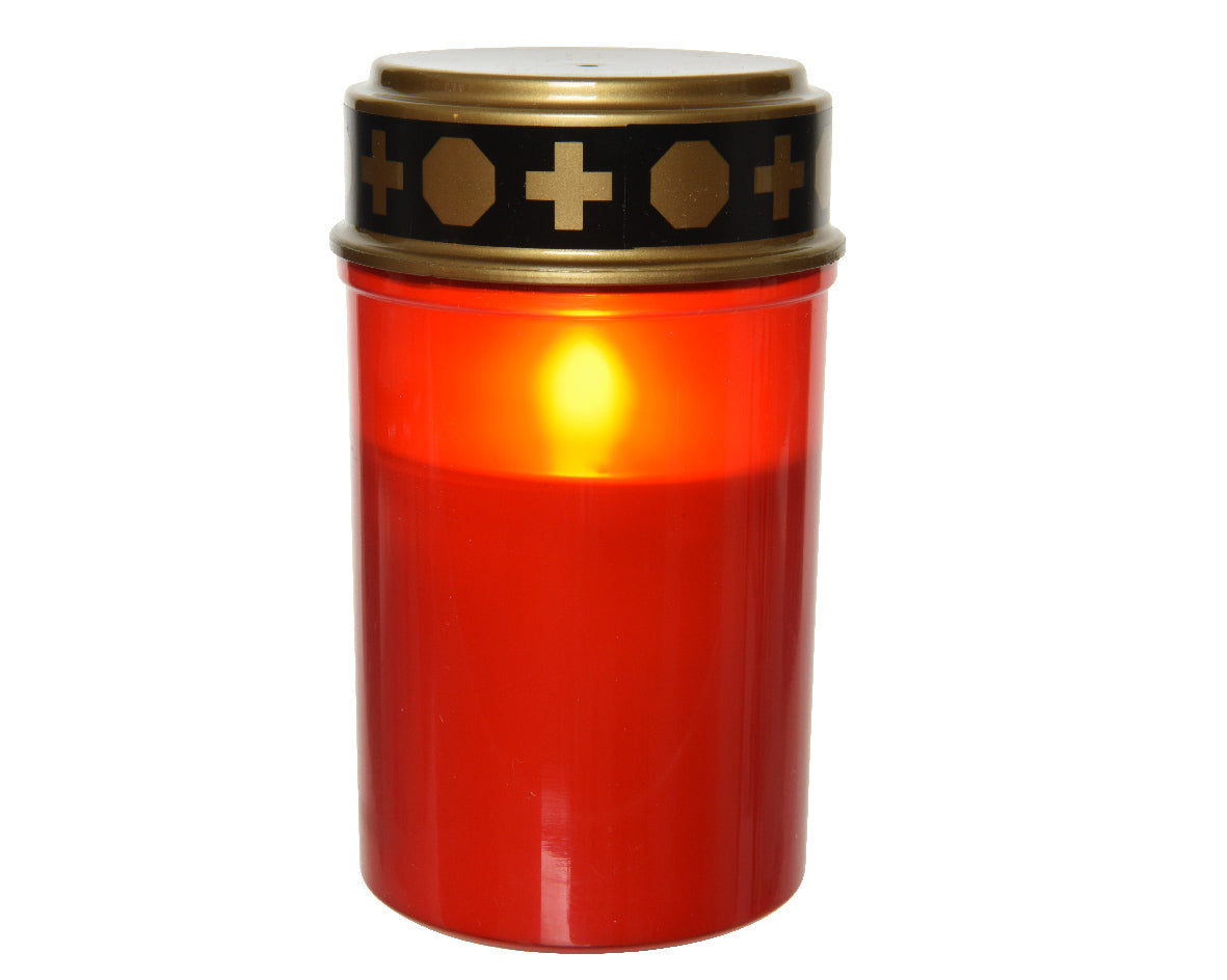 LED grave candle with flame effect