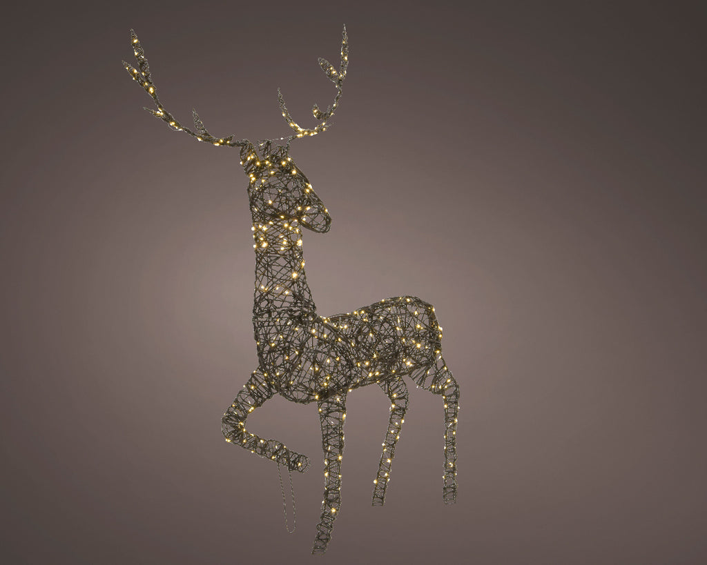 Light up outdoor LED wicker reindeer (99cmH)