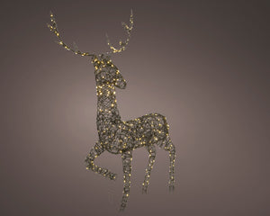 Light up outdoor LED wicker reindeer (99cmH)