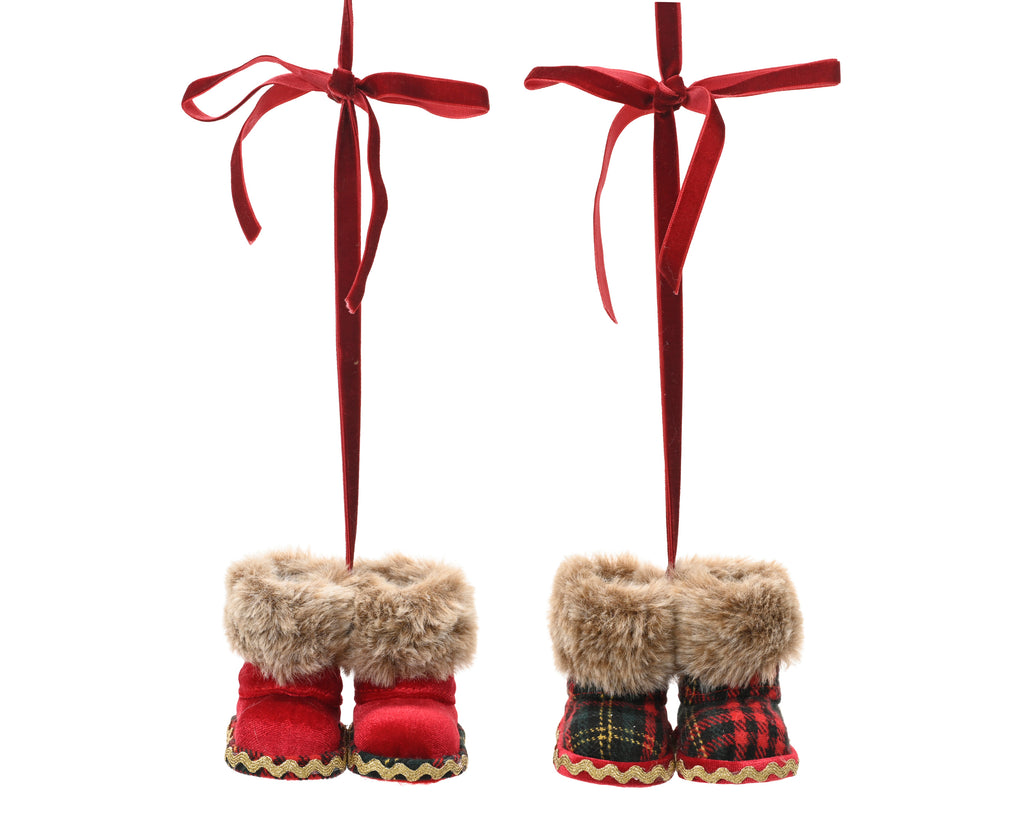 Christmas boots hanging decs