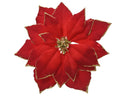 Christmas red poinsettia clip with gold edge