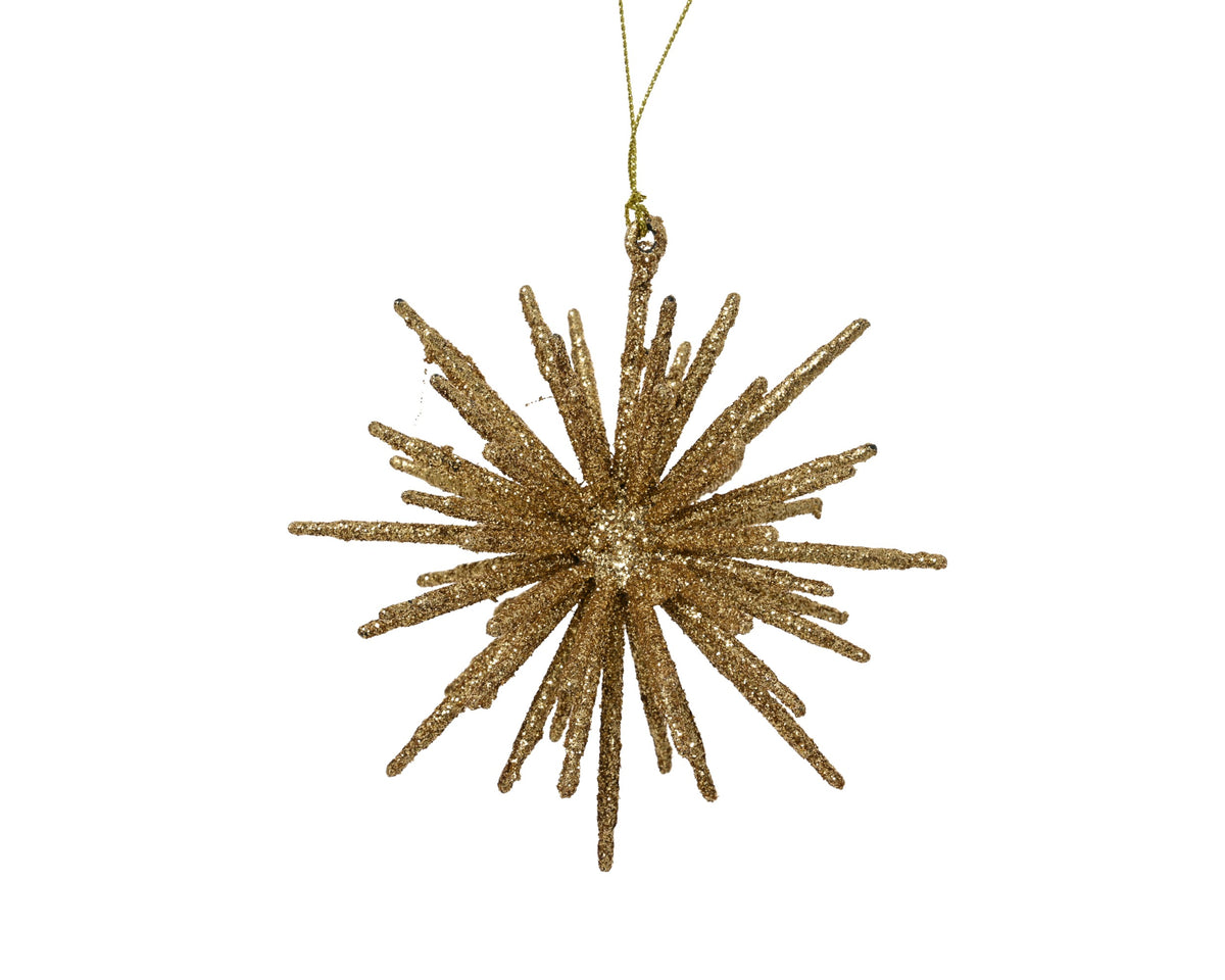 Gold glitter star hanging dec