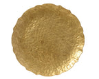 Gold hammered round decorative plate