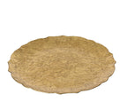 Gold hammered round decorative plate