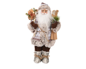 Scandi-style Santa with grey fur trim (45cmH)