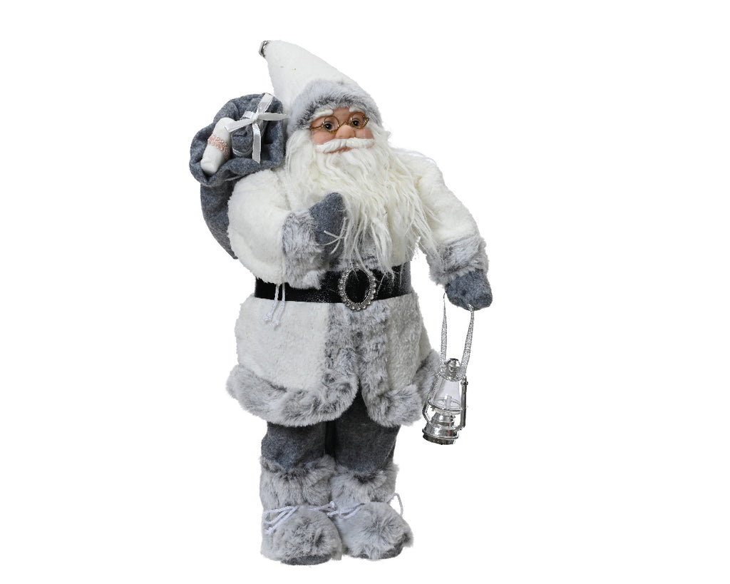 Grey and white free-standing Santa (60cmH)