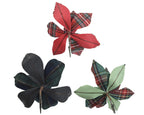 Tartan poinsettia flower clips