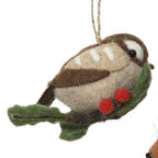 Woollen woodland animals hanging decs