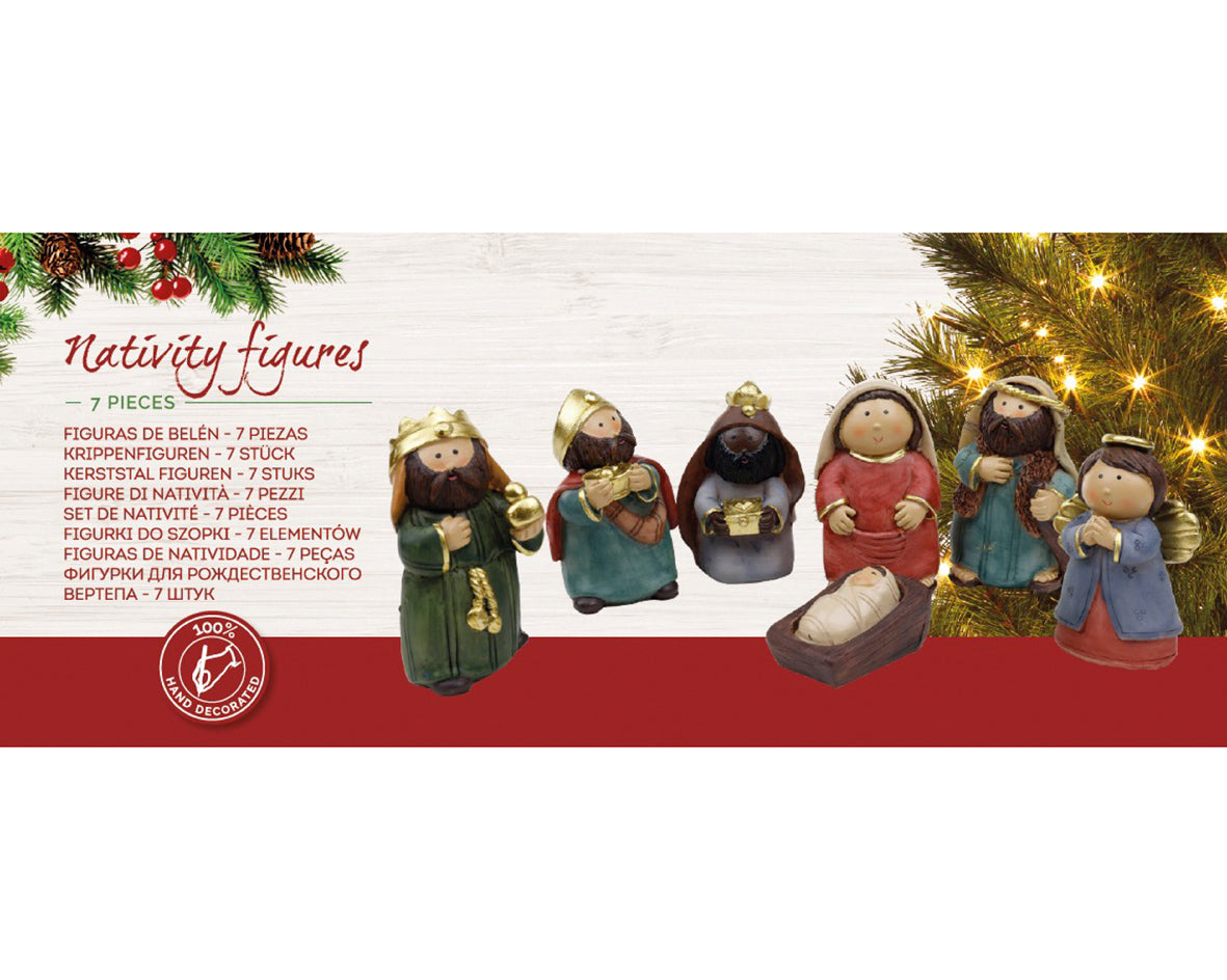 7 piece Nativity figures set