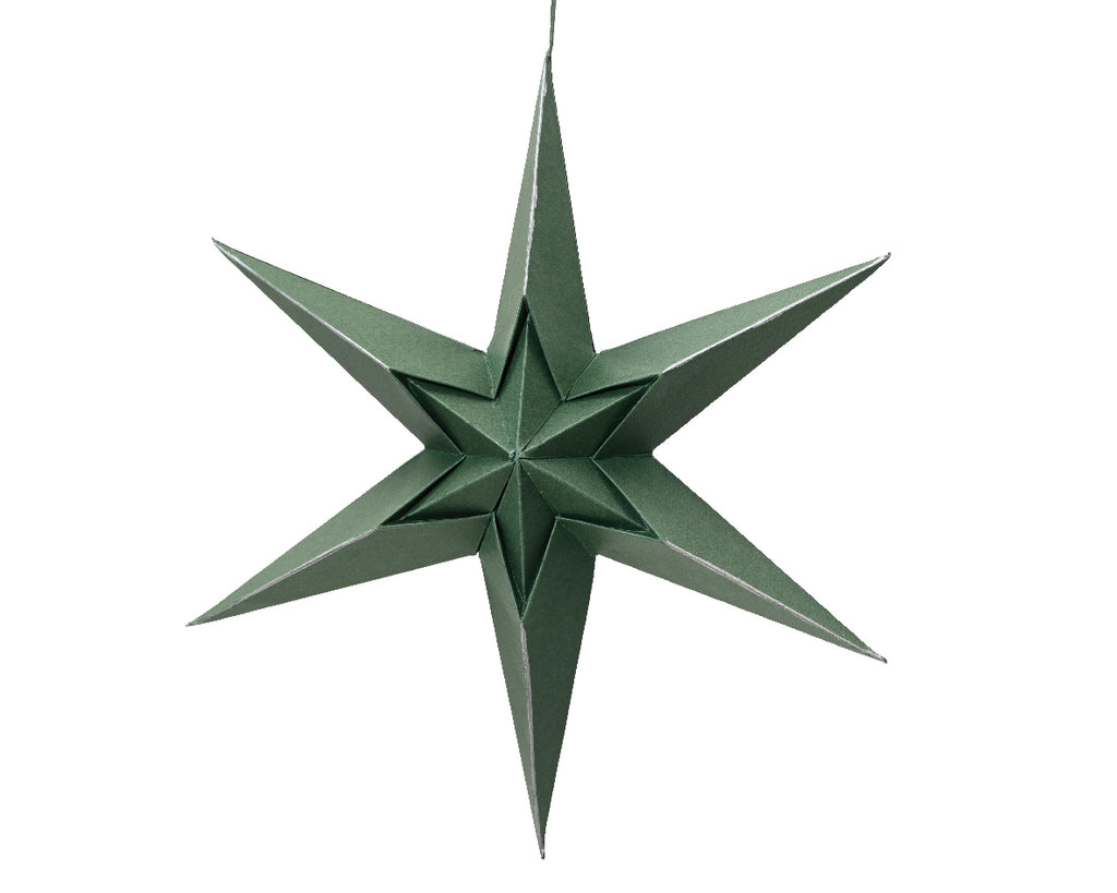 Green paper hanging star (30cm)