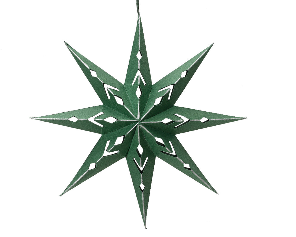 Green paper hanging star (20cm)