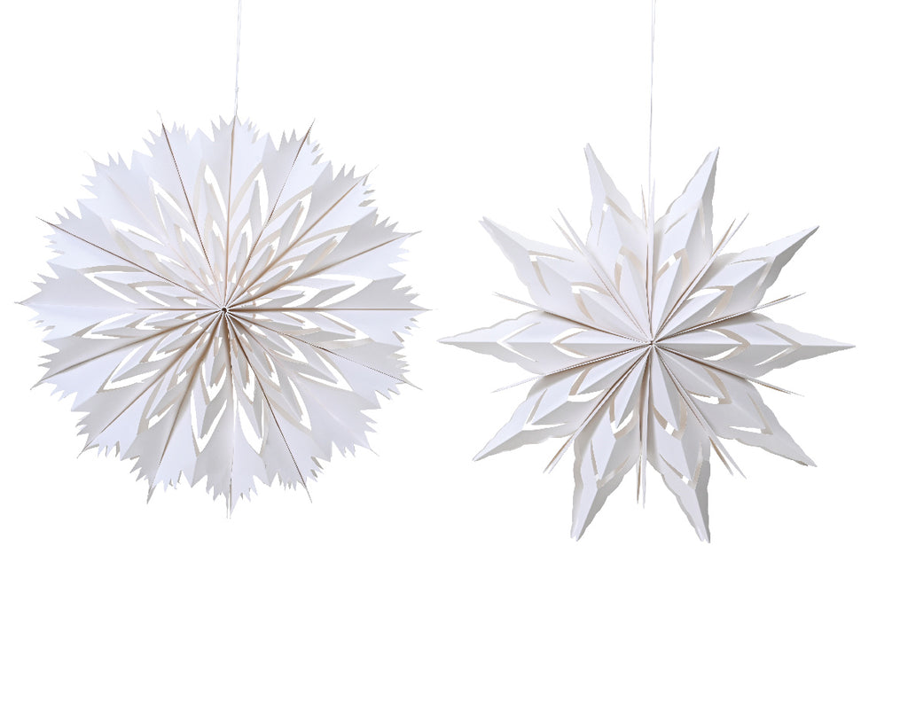 Winter white paper hanging snowflake (30cm)