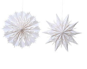 Winter white paper hanging snowflake (30cm)