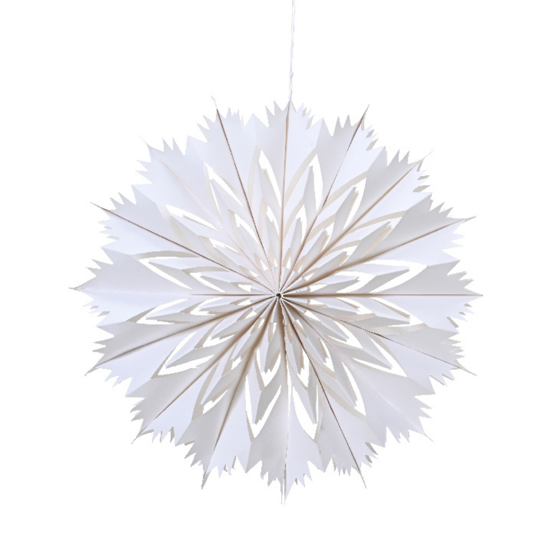 Winter white paper hanging snowflake (30cm)