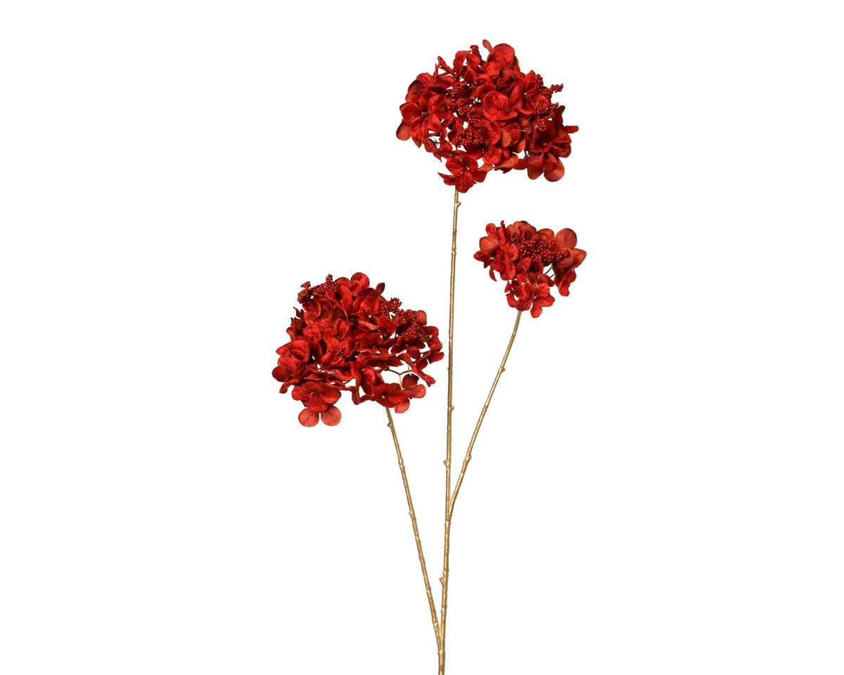 Christmas red triple head hydrangea