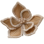 Faux fur glitter & sequin poinsettia clip