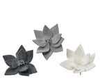 Faux fur glitter poinsettia clip