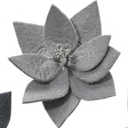 Faux fur glitter poinsettia clip