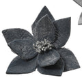 Faux fur glitter poinsettia clip