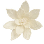 Velvet glitter poinsettia flower clip