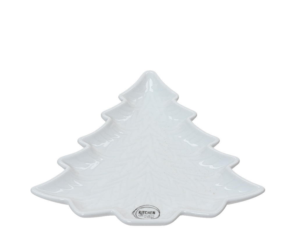 White Christmas tree shaped plate