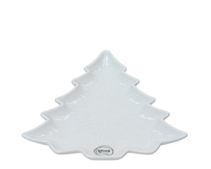 White Christmas tree shaped plate