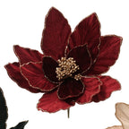 Rich velvet poinsettia flower clip