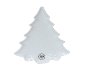 White Christmas tree shaped plate