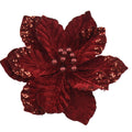 Velvet glitter & sequin poinsettia clip on