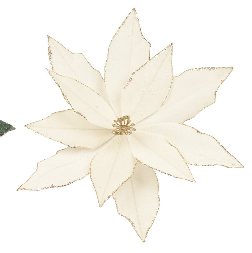 Velvet poinsettia flower clip
