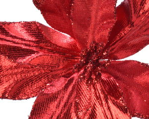 Christmas red poinsettia clip (2 styles)