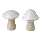 Cream porcelain mushroom ornaments