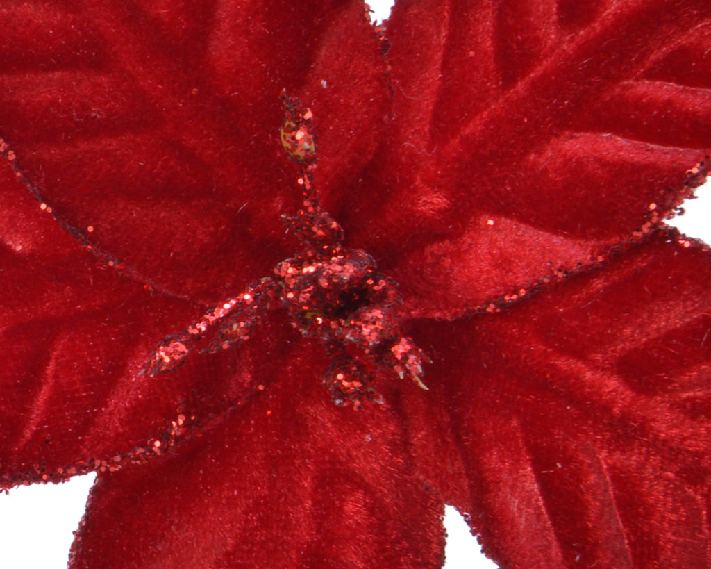 Christmas red poinsettia clip (2 styles)