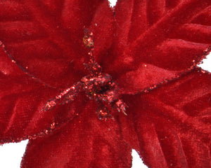 Christmas red poinsettia clip (2 styles)