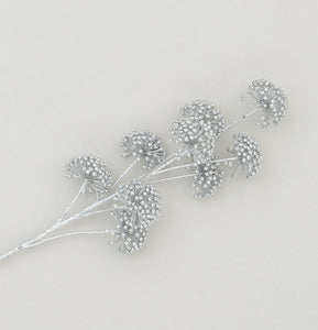 Silver glitter thistle spray