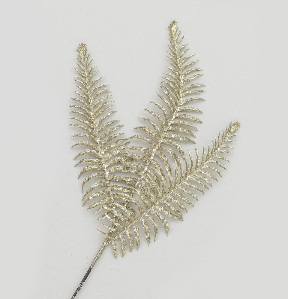 Gold glitter boston fern stem